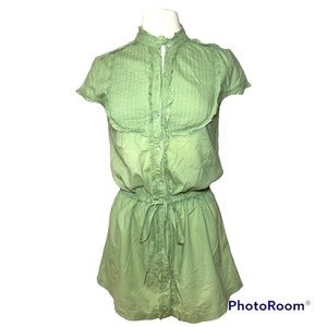 Andrew & Co green tunic top with drawstring waist size M